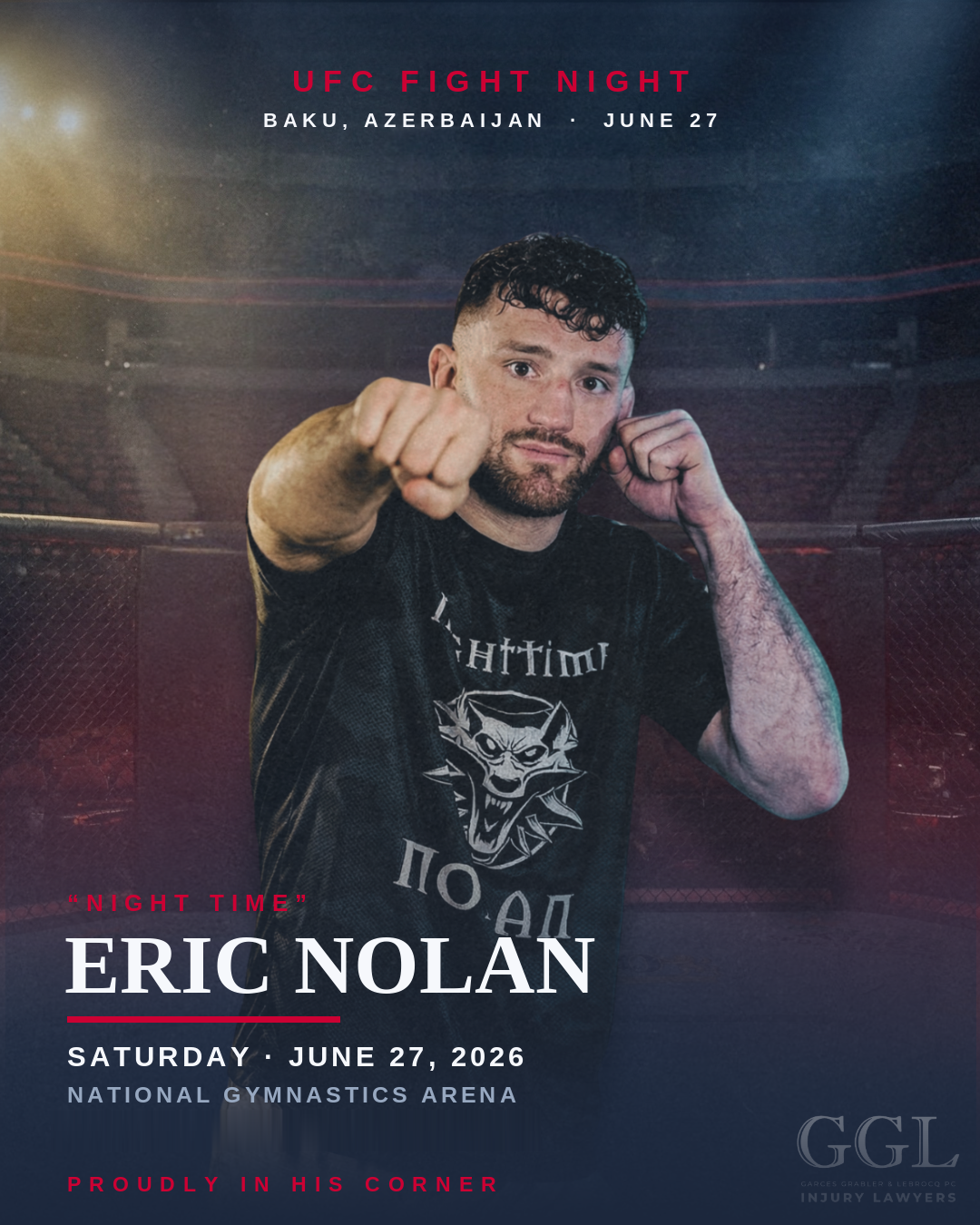 Noche de pelea de Eric Nolan en la UFC en Bakú