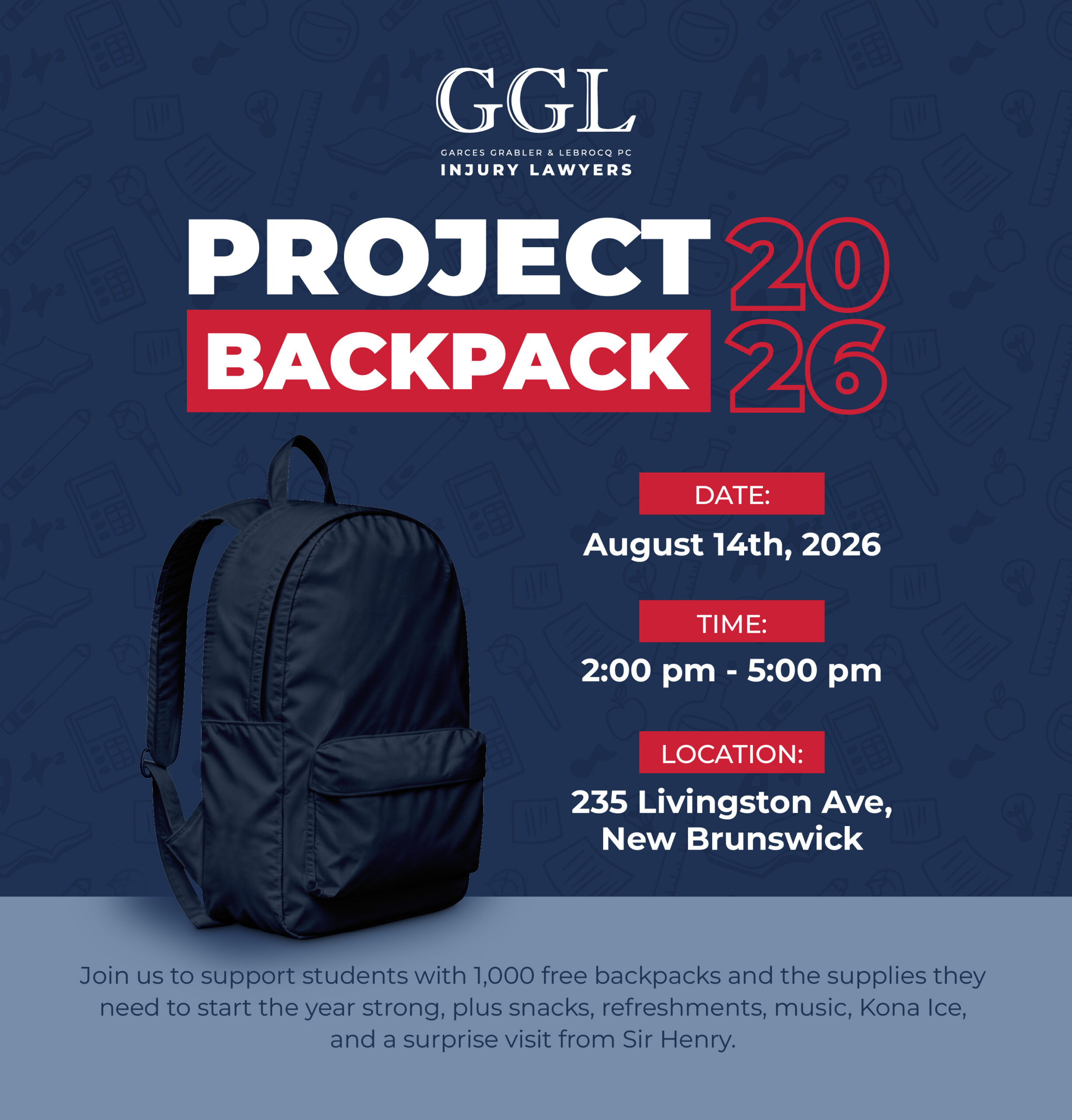 This event is FREE for NB students, and their families, no registration is required.